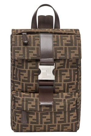 Kleiner brauner Lederrucksack aus Kalbsleder von der Marke Fendi