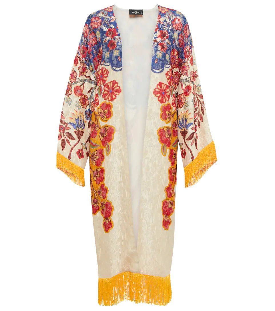 Kimono colorée femme à franges