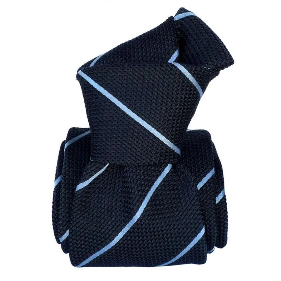Cravate jacquard en soie bleu Maravella