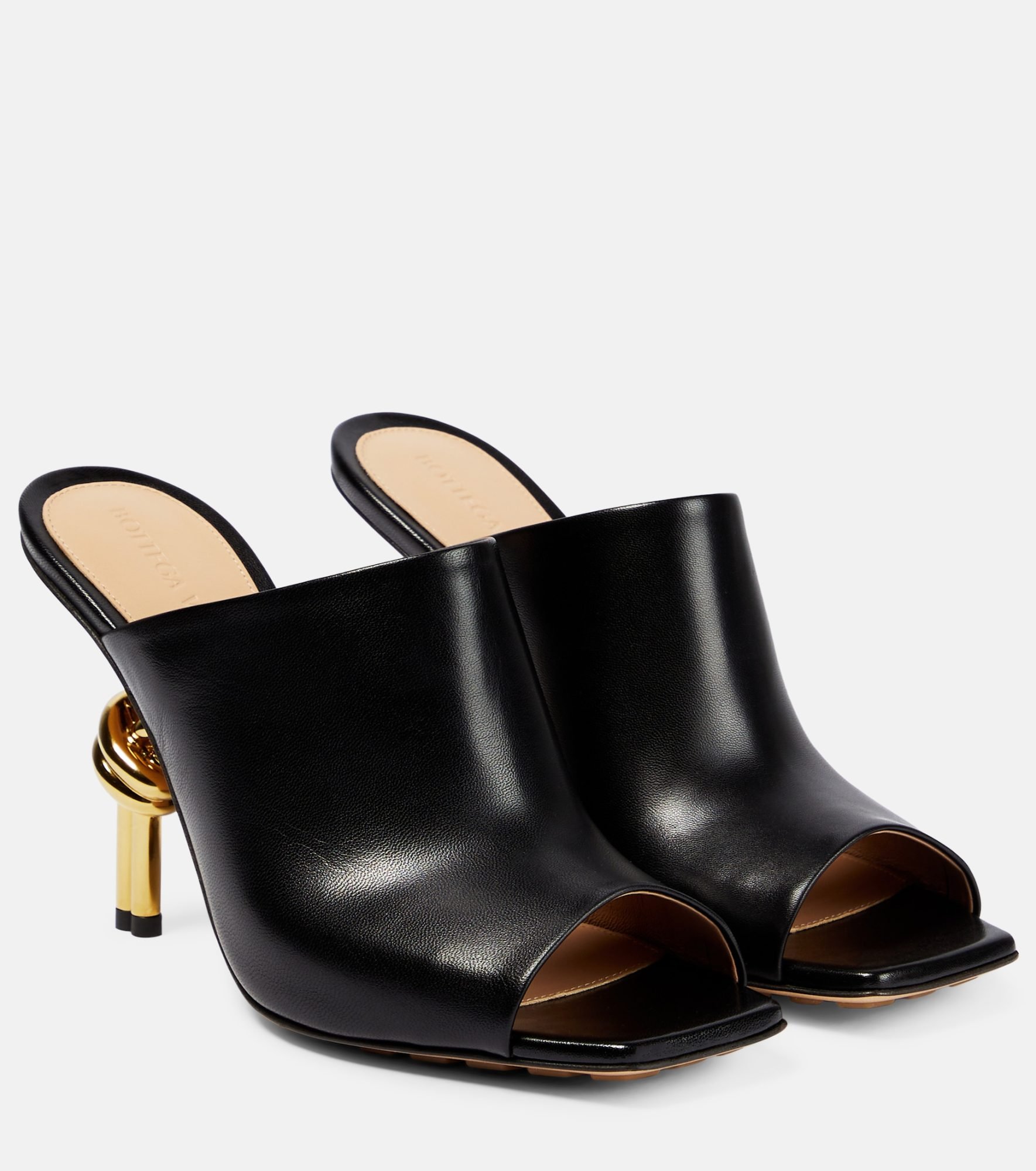 Schwarze Knot Mules aus Leder für Frauen von Bottega Veneta