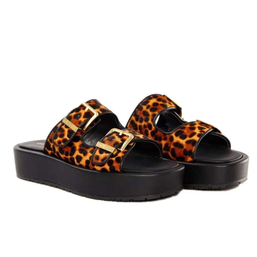 Leoparden Plateau Sandalen für Frauen von Guess