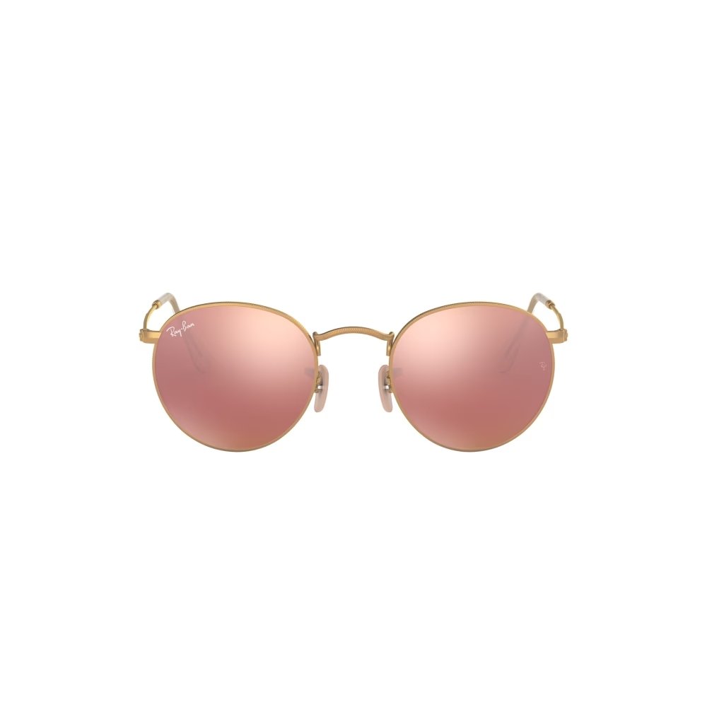 lunettes soleil montures fines or verres roses ray ban