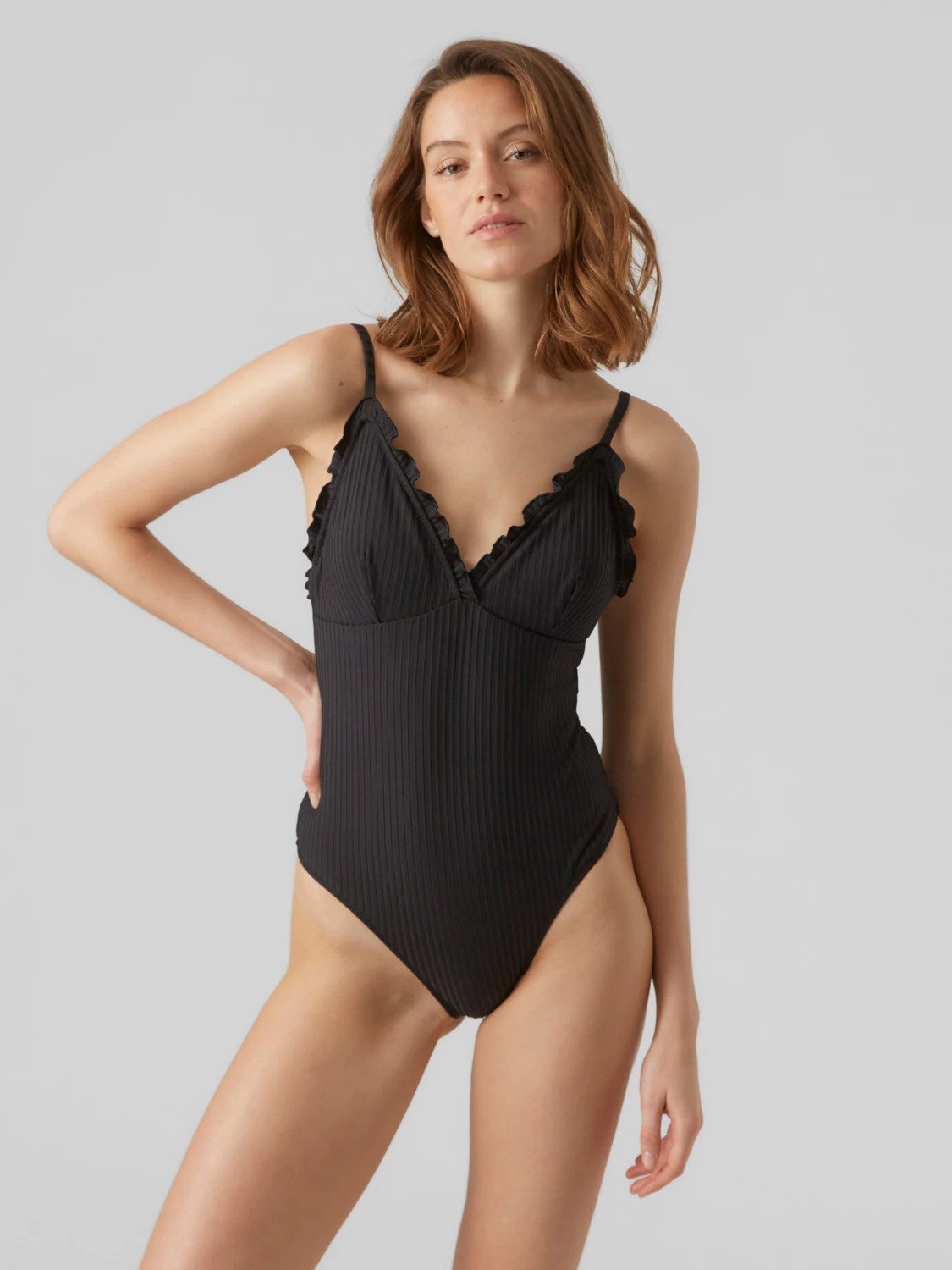 Maillot de bain 1 pièce noir mit Bügeln