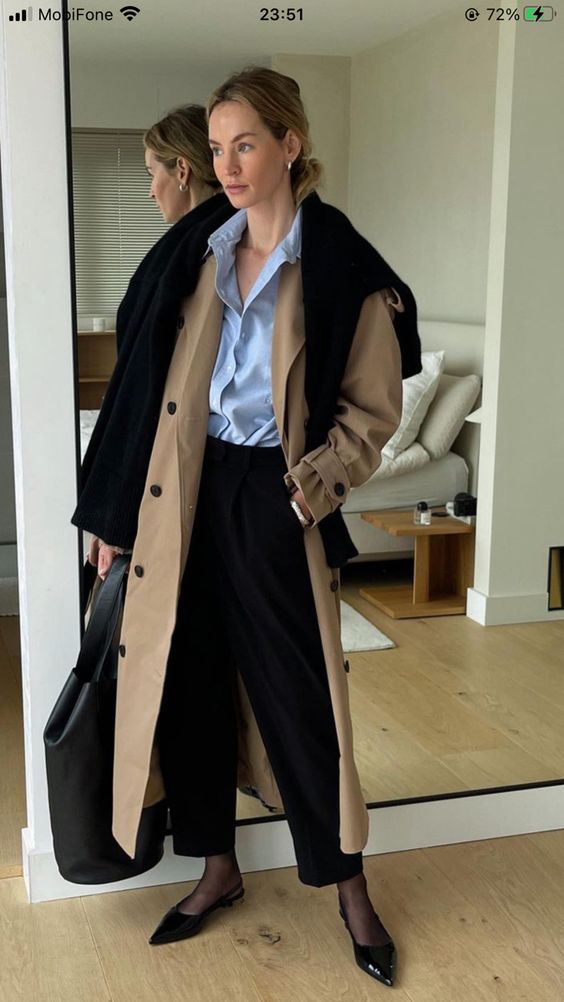 Look mit Burberry-Trench