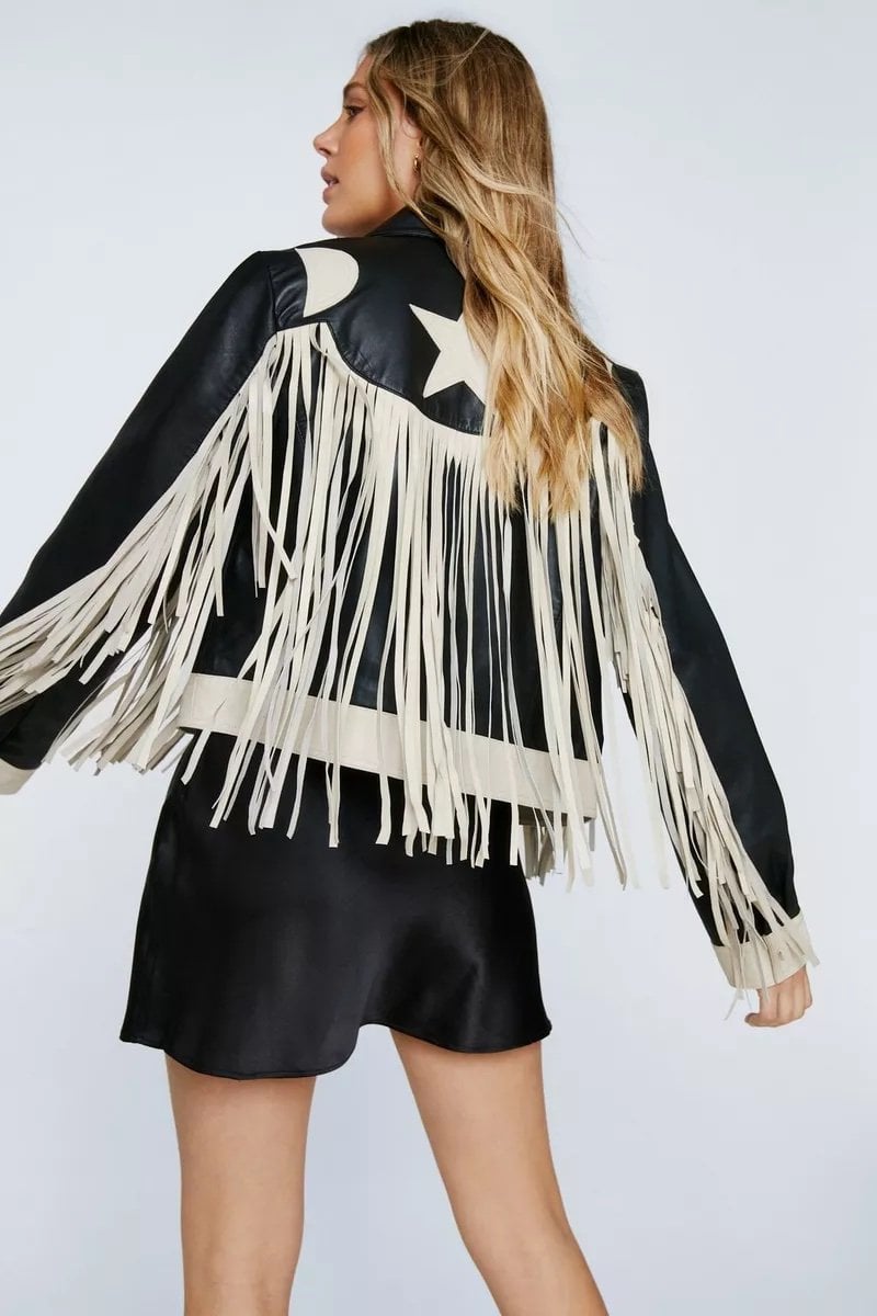 Fringe leather jacket Nasty Gal