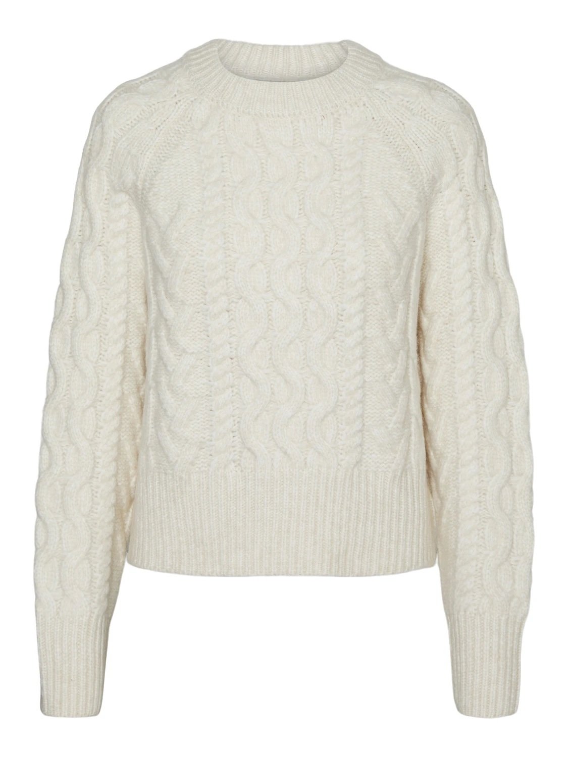 Weißer Vero Moda Pullover in grober Strickart