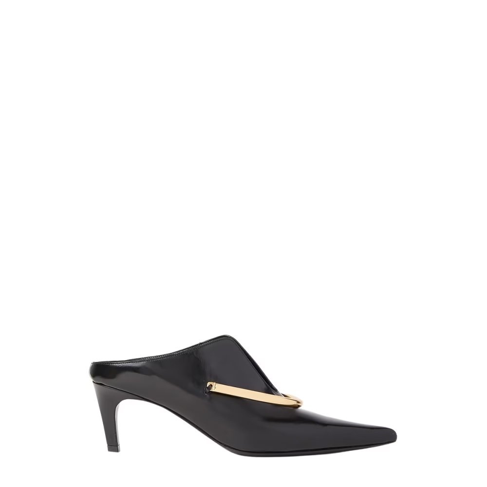 Leder-Mule mit Kitten Heels von Jil Sander