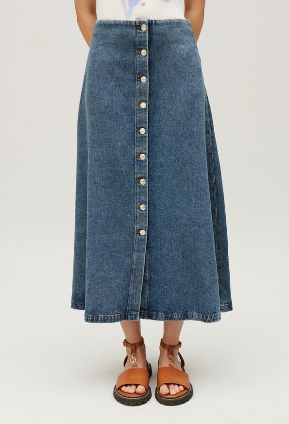 Midi-Rock Claudie Pierlot aus Denim