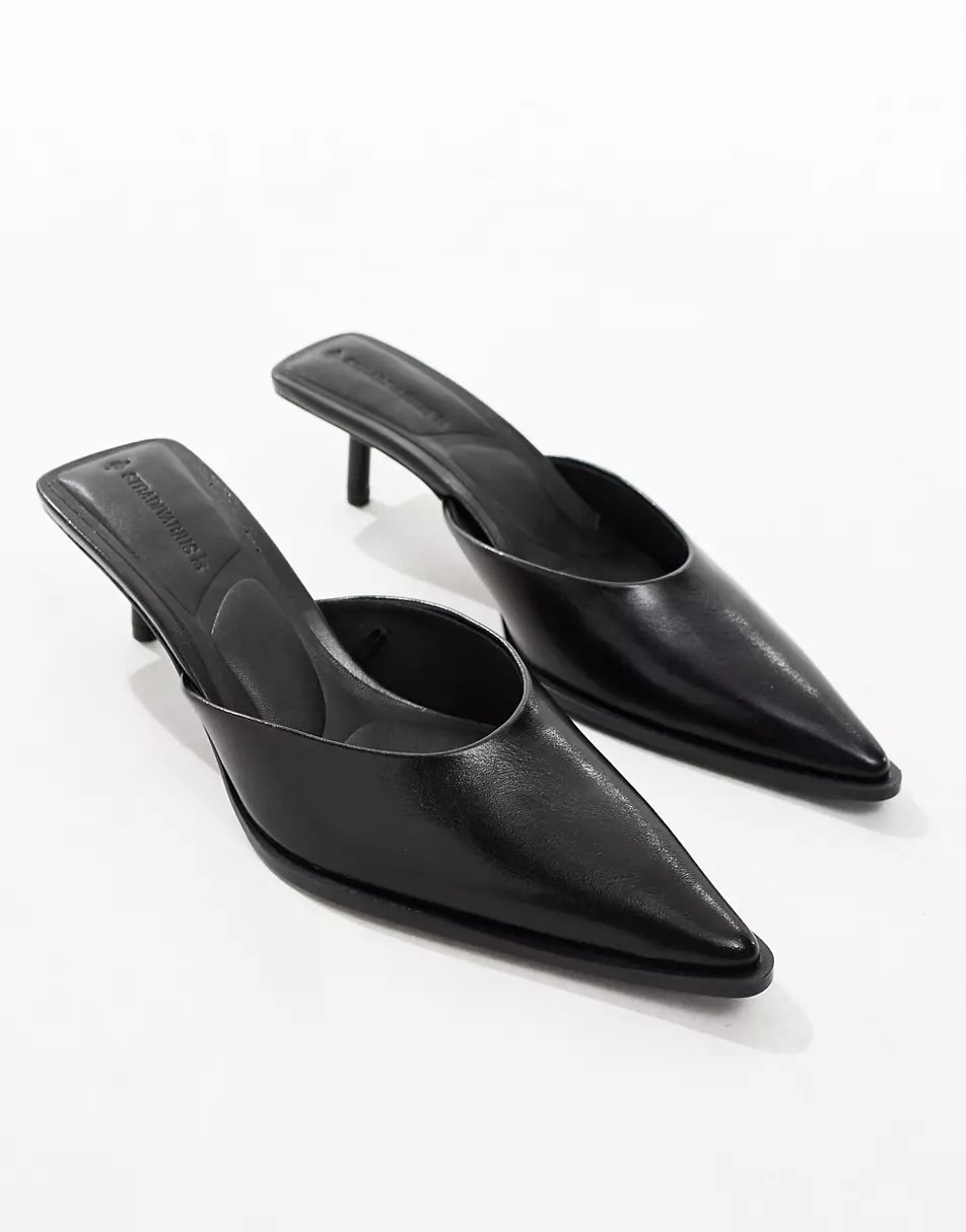 Spitze Kitten-Heels Mules von Stradivarius