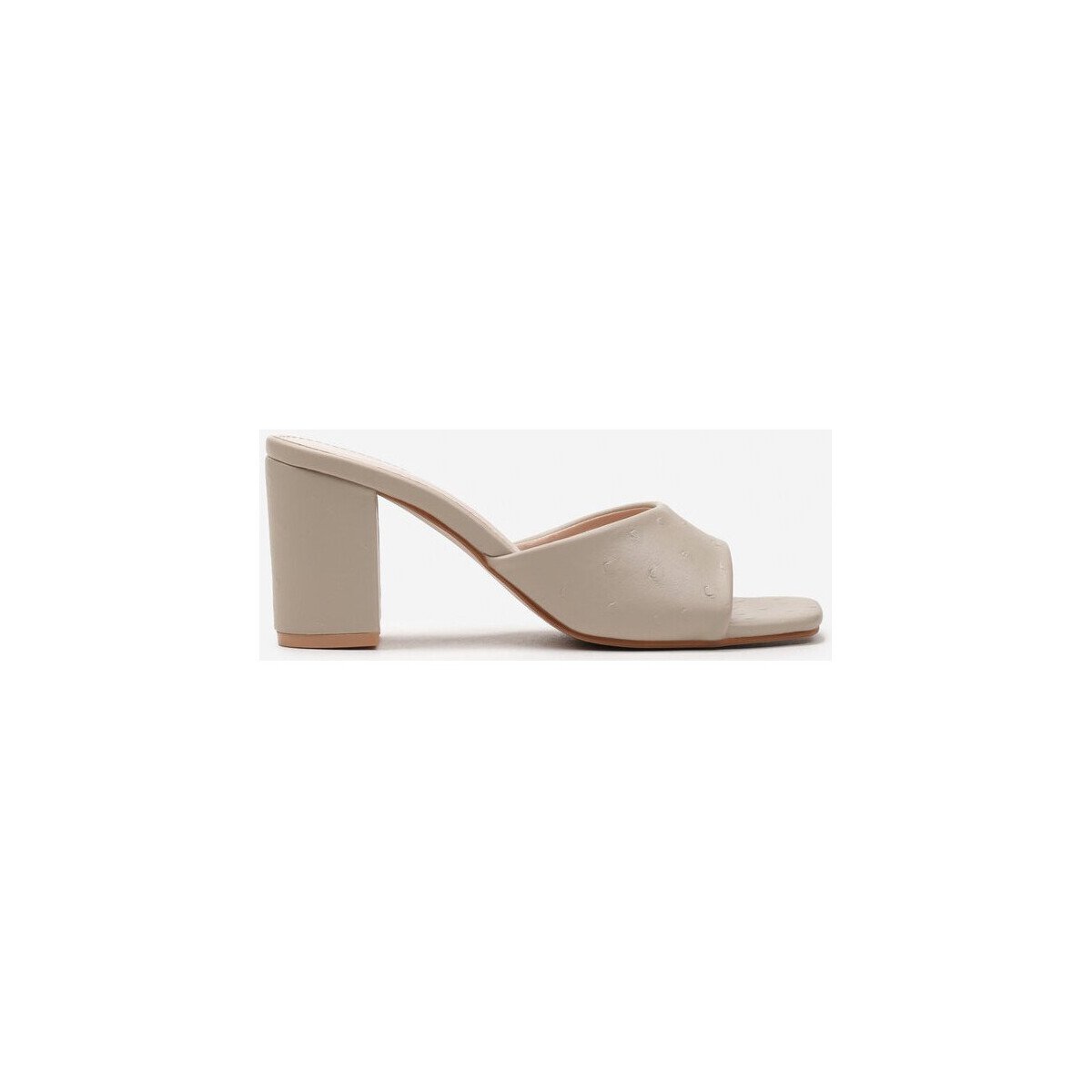 Offene beige Mules mit Blockabsätzen von Vera Collection