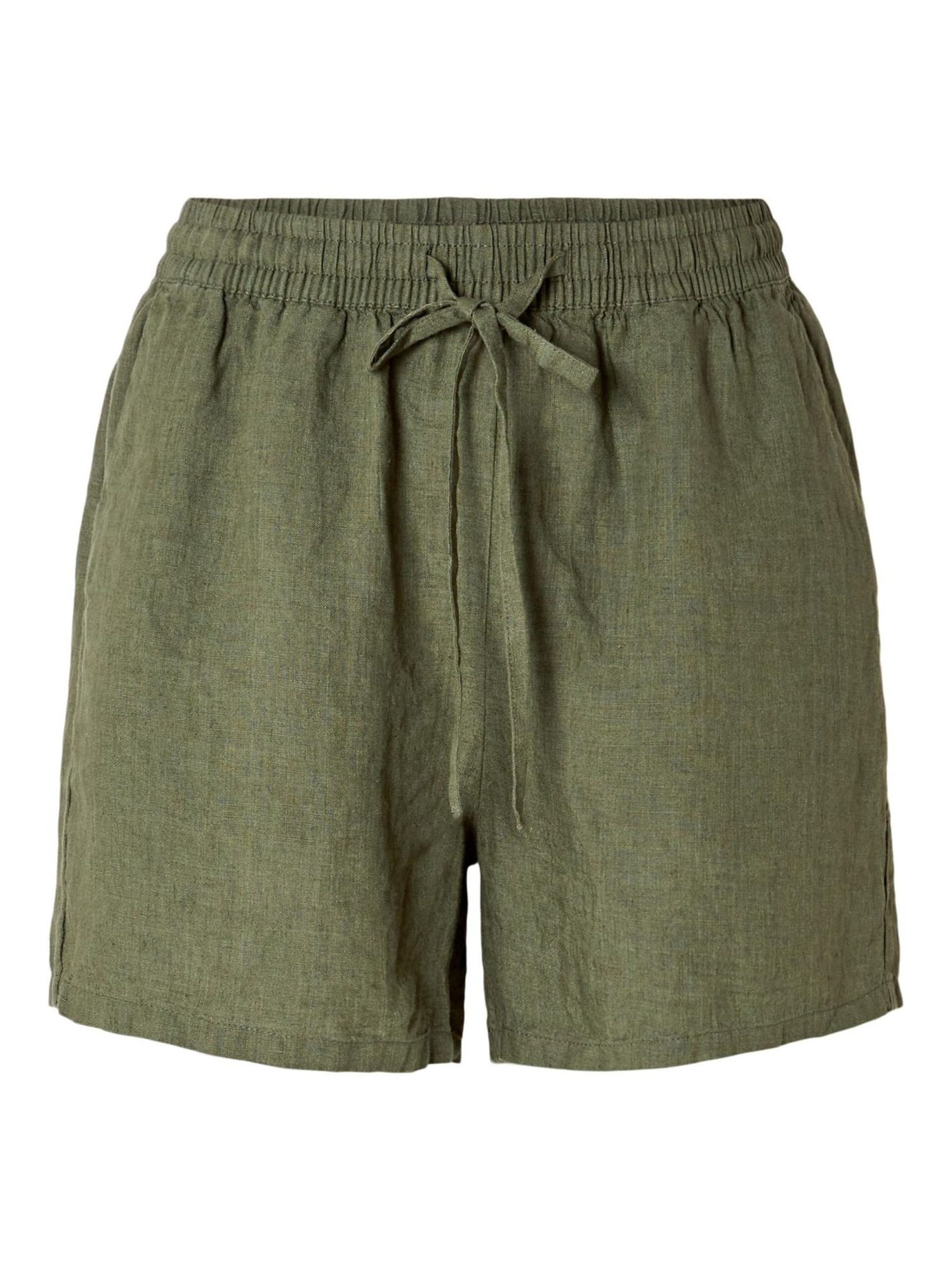 Kaki Leinen-Shorts von Only