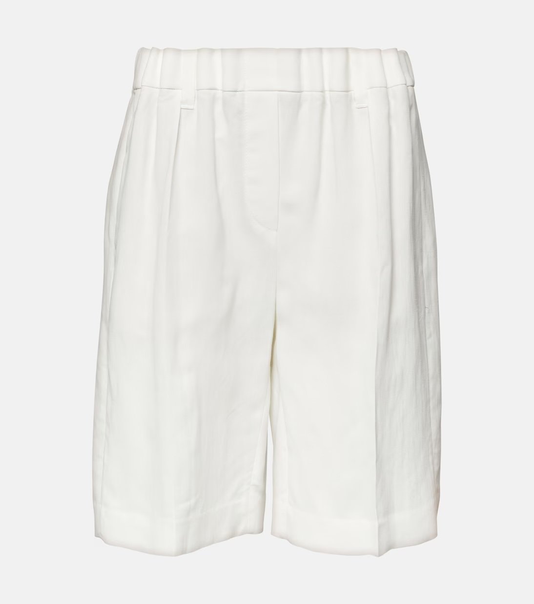 Lange weiße Leinen-Shorts von Brunello Cucinelli