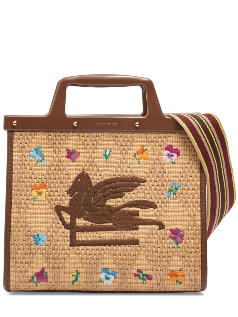 Gestickte Raphia-Tasche von Etro