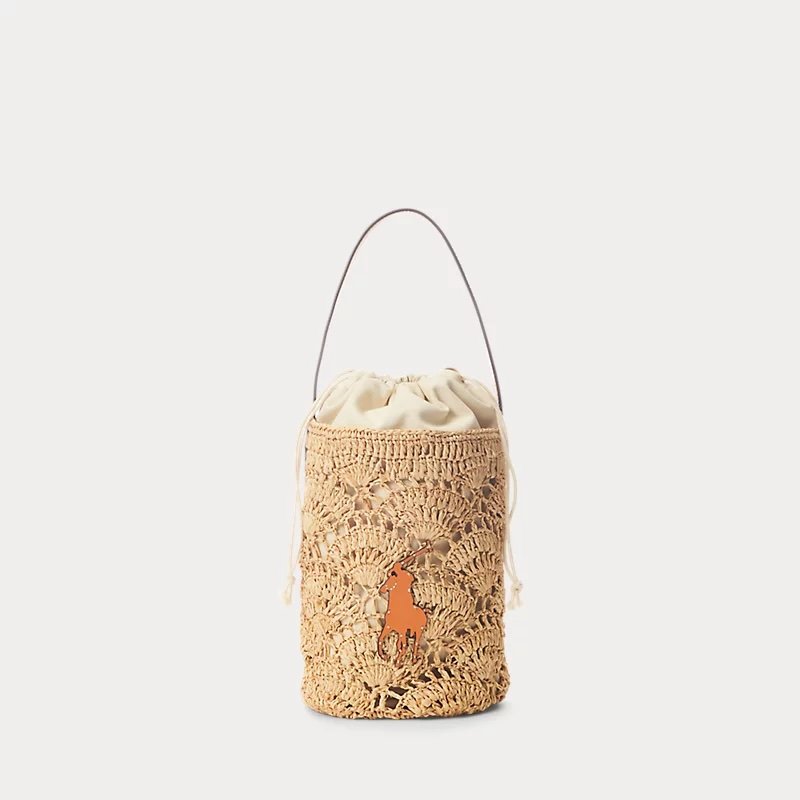 Bucket-Tasche aus Raphia von Ralph Lauren