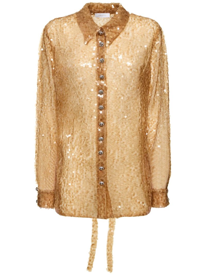 Goldene Paillettenbluse Rabanne