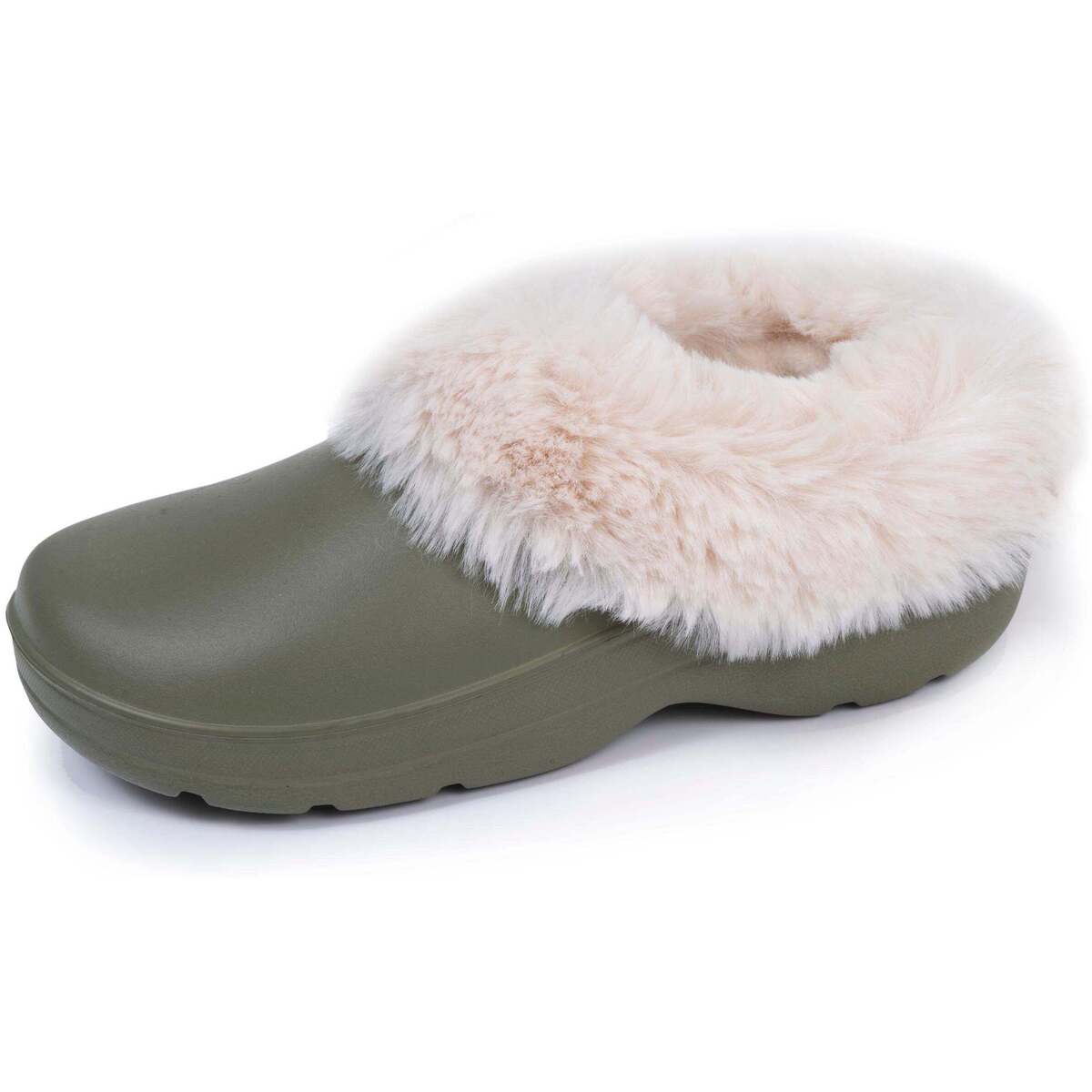 Gartenclogs Isotoner khaki gefüttert für Damen