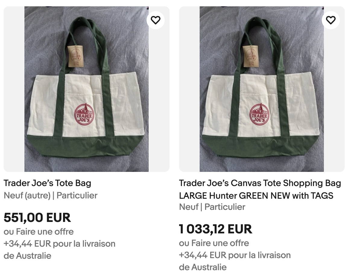 Wiederverkauf Baumwolltasche Trader Joe's Ebay