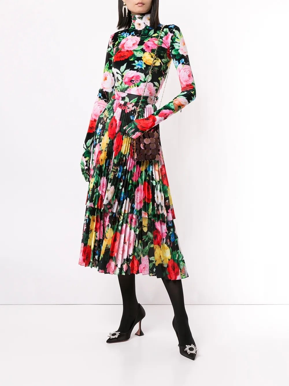 Robe mi longue motif fleur Richard Quinn