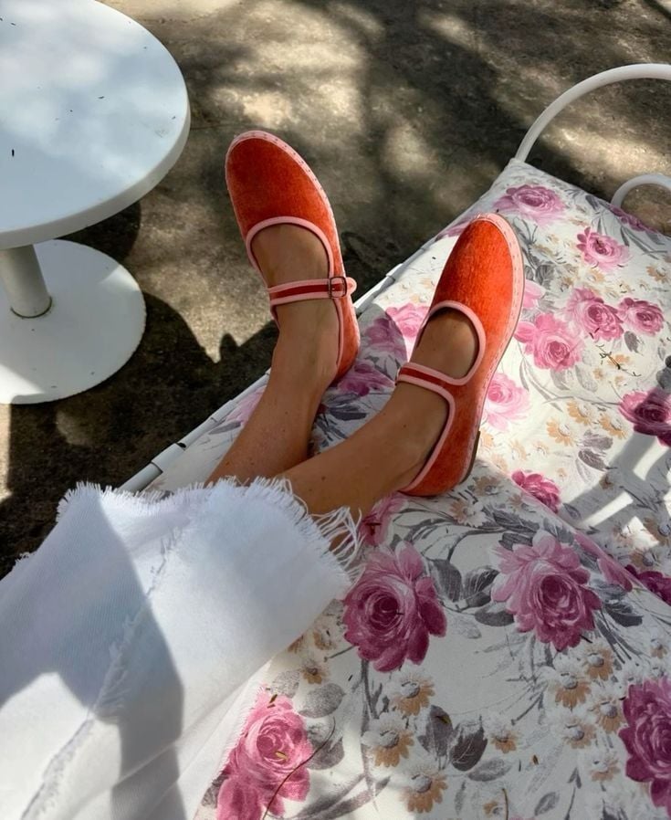 Samt Ballet Flats